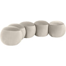 Meridian Apollo Cream Velvet Bench IMAGE 3