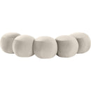  Color_Cream -- Apollo Cream Velvet Upholstered Bench IMAGE 4