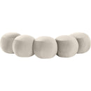 Meridian Apollo Cream Velvet Bench IMAGE 4
