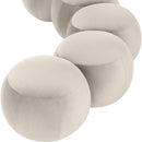  Color_Cream -- Apollo Cream Velvet Upholstered Bench IMAGE 7