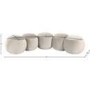  Color_Cream -- Apollo Cream Velvet Upholstered Bench IMAGE 9