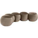 Meridian Apollo Taupe Velvet Bench IMAGE 3