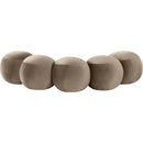 Meridian Apollo Taupe Velvet Bench IMAGE 4