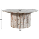  Meridian Genoa Cream Marble Coffee Table IMAGE 8