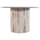  Color_Cream -- Genoa 48" Cream Marble Dining Table IMAGE 3