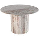  Color_Cream -- Genoa 48" Cream Marble Dining Table IMAGE 4