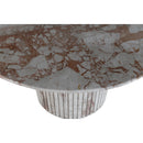  Color_Cream -- Genoa 48" Cream Marble Dining Table IMAGE 7