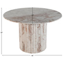  Color_Cream -- Genoa 48" Cream Marble Dining Table IMAGE 8