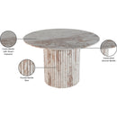  Color_Cream -- Genoa 48" Cream Marble Dining Table IMAGE 9