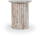  Meridian Genoa Cream Marble End Table IMAGE 1