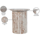  Meridian Genoa Cream Marble End Table IMAGE 9