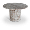  Color_Brown -- Genoa 48" Brown Marble Dining Table IMAGE 1