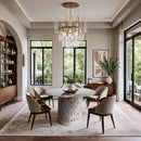  Color_Brown -- Genoa 48" Brown Marble Dining Table IMAGE 2