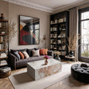  Meridian Bolzano Cream Marble Coffee Table IMAGE 2