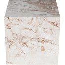  Meridian Bolzano Cream Marble End Table IMAGE 4