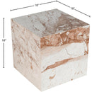  Meridian Bolzano Cream Marble End Table IMAGE 6
