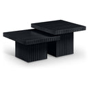  Meridian Spencer Black Solid Wood And Oak Veneer 2 pc Coffee Table IMAGE 1