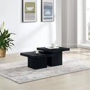  Meridian Spencer Black Solid Wood And Oak Veneer 2 pc Coffee Table IMAGE 2