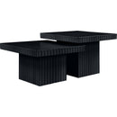  Meridian Spencer Black Solid Wood And Oak Veneer 2 pc Coffee Table IMAGE 3