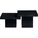  Meridian Spencer Black Solid Wood And Oak Veneer 2 pc Coffee Table IMAGE 4