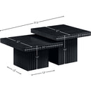  Meridian Spencer Black Solid Wood And Oak Veneer 2 pc Coffee Table IMAGE 8