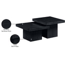  Meridian Spencer Black Solid Wood And Oak Veneer 2 pc Coffee Table IMAGE 9