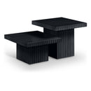  Meridian Spencer Black Solid Wood And Oak Veneer 2 pc Coffee Table IMAGE 1
