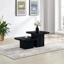  Meridian Spencer Black Solid Wood And Oak Veneer 2 pc Coffee Table IMAGE 2