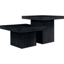  Meridian Spencer Black Solid Wood And Oak Veneer 2 pc Coffee Table IMAGE 3