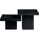  Meridian Spencer Black Solid Wood And Oak Veneer 2 pc Coffee Table IMAGE 4