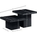  Meridian Spencer Black Solid Wood And Oak Veneer 2 pc Coffee Table IMAGE 8