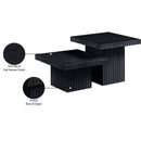  Meridian Spencer Black Solid Wood And Oak Veneer 2 pc Coffee Table IMAGE 9