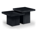  Meridian Spencer Black Solid Wood And Oak Veneer 2 pc Coffee Table IMAGE 1