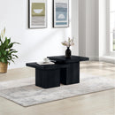  Meridian Spencer Black Solid Wood And Oak Veneer 2 pc Coffee Table IMAGE 2