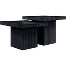  Meridian Spencer Black Solid Wood And Oak Veneer 2 pc Coffee Table IMAGE 3