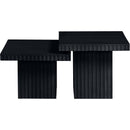  Meridian Spencer Black Solid Wood And Oak Veneer 2 pc Coffee Table IMAGE 4