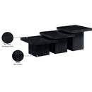  Meridian Spencer Black Solid Wood And Oak Veneer 3 pc Coffee Table IMAGE 14