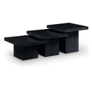  Meridian Spencer Black Solid Wood And Oak Veneer 3 pc Coffee Table IMAGE 1