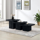  Meridian Spencer Black Solid Wood And Oak Veneer 3 pc Coffee Table IMAGE 3