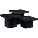  Meridian Spencer Black Solid Wood And Oak Veneer 3 pc Coffee Table IMAGE 4