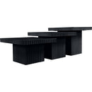  Meridian Spencer Black Solid Wood And Oak Veneer 3 pc Coffee Table IMAGE 5