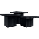  Meridian Spencer Black Solid Wood And Oak Veneer 3 pc Coffee Table IMAGE 6