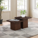  Meridian Spencer Brown Solid Wood And Oak Veneer 2 pc Coffee Table IMAGE 2