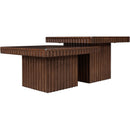  Meridian Spencer Brown Solid Wood And Oak Veneer 2 pc Coffee Table IMAGE 3