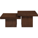  Meridian Spencer Brown Solid Wood And Oak Veneer 2 pc Coffee Table IMAGE 4
