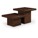  Meridian Spencer Brown Solid Wood And Oak Veneer 2 pc Coffee Table IMAGE 1