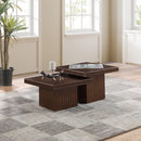  Meridian Spencer Brown Solid Wood And Oak Veneer 2 pc Coffee Table IMAGE 2