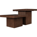  Meridian Spencer Brown Solid Wood And Oak Veneer 2 pc Coffee Table IMAGE 3