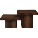 Meridian Spencer Brown Solid Wood And Oak Veneer 2 pc Coffee Table IMAGE 4