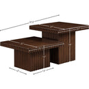  Meridian Spencer Brown Solid Wood And Oak Veneer 2 pc Coffee Table IMAGE 8